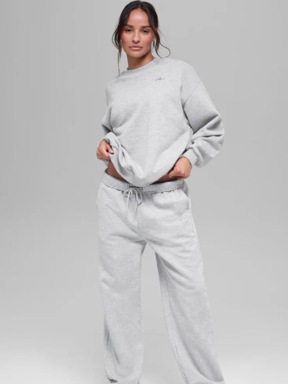 Alo Accolade Crewneck Sweatshirt Streetwear Grey - New - Picture 5 of 6